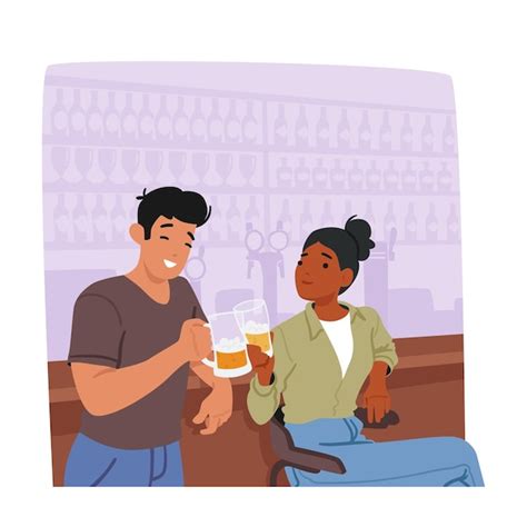 Ilustración de dos personajes masculinos en un bar