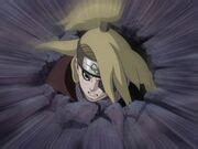 Deidara usando su arte explosivo