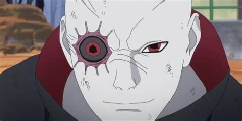 Retrato de Shin Uchiha con varios Sharingan implantados