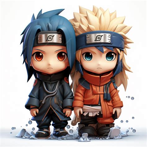 Ilustración de Naruto y Sasuke en estilo anime