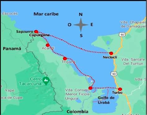 Mapa de la ruta de los Sombrero de Paja hacia la Isla Gyojin