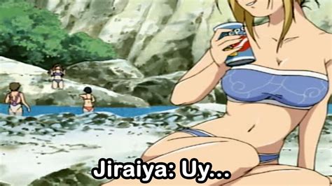 Jiraiya espiando mujeres, una de sus características
