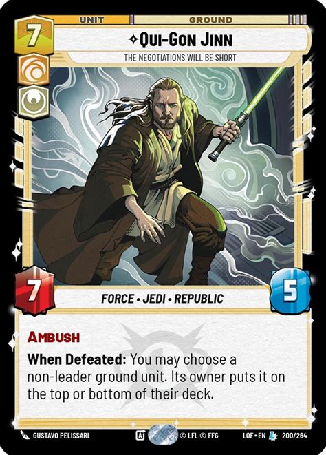 Carta de Qui-Gon Jinn en Star Wars: Unlimited