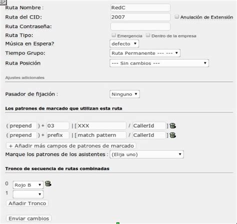Configuración de patrones de marcado para rutas salientes