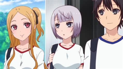 Ilustración de Haruka Shinozaki y Akiho Kosaka en un entorno escolar