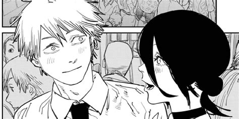 Denji abrazando a Reze mientras saltan al mar