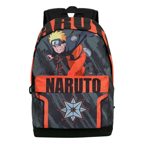 Infografía mostrando los compartimentos y características de la mochila Naruto