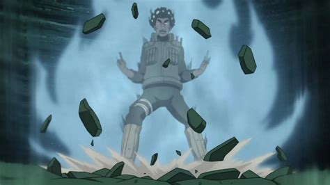 Might Guy abriendo las puertas de chakra