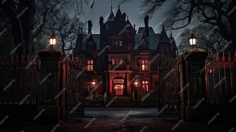 Fachada de una mansión gótica