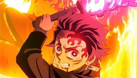 Tanjiro con la Marca de Cazador de Demonios activada