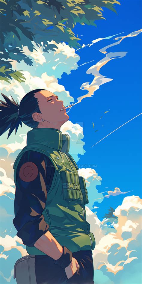 Ilustración de Shikamaru Nara con su medidor de IQ
