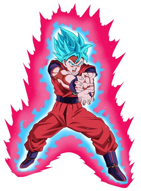 Goku en su transformación Super Saiyajin Blue Kaio-ken