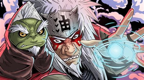 Jiraiya en modo sabio utilizando poderosas técnicas