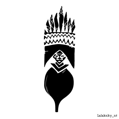 Detalle de una talla de madera Kanak (Flèche faîtière)