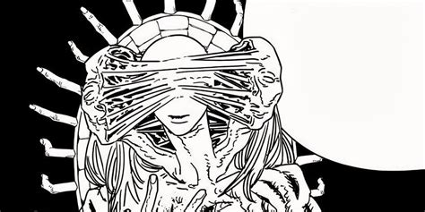 Denji comiendo entrañas de humanos-árbol en el Mundo de la Senectud