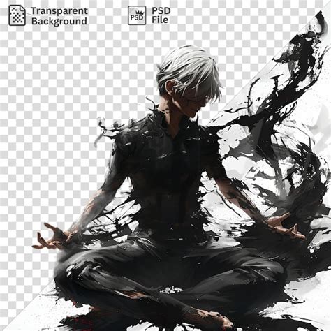 Ken Kaneki como Kuroneki con cabello oscuro
