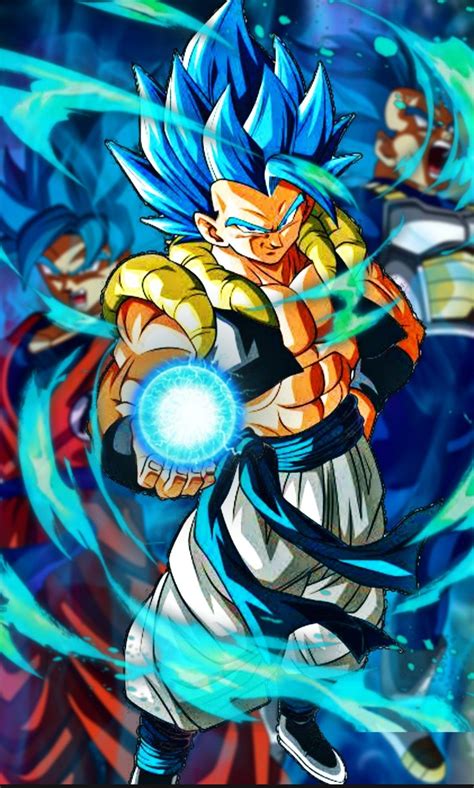 Gogeta Blue desatando un ataque de energía
