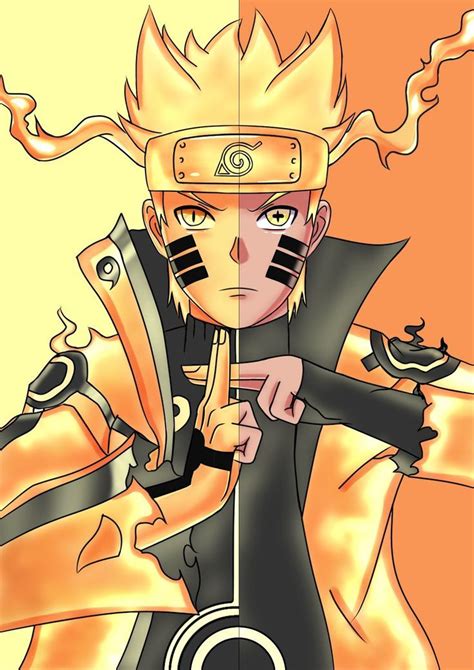 Naruto en Modo Sabio y Modo Kurama fusionados