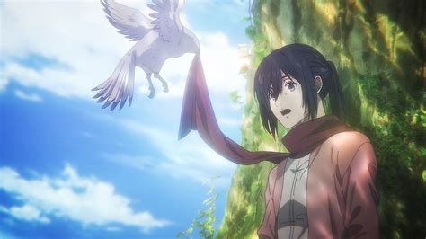 Mikasa enterrando a Eren junto al árbol