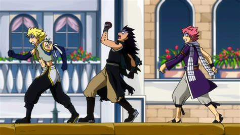Romeo celebrando la victoria de Fairy Tail en los Grandes Juegos Mágicos