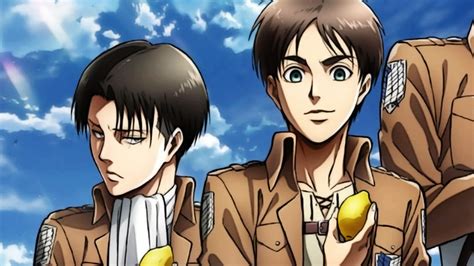 Ilustración de Eren y Levi en un mundo alterno