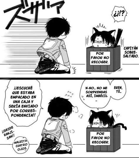 Doujinshi de Eren y Levi como gatos (Nekos)