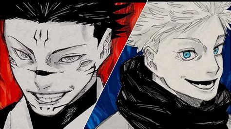 Ilustración del Arco de Shibuya con Satoru Gojo y Sukuna