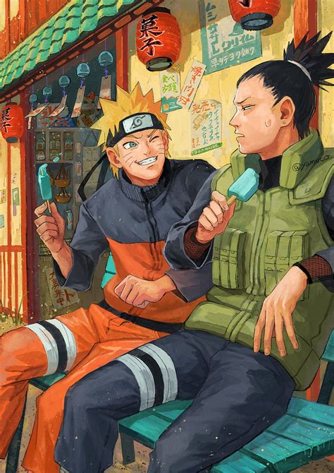 Shikamaru Nara discutiendo con Naruto Uzumaki