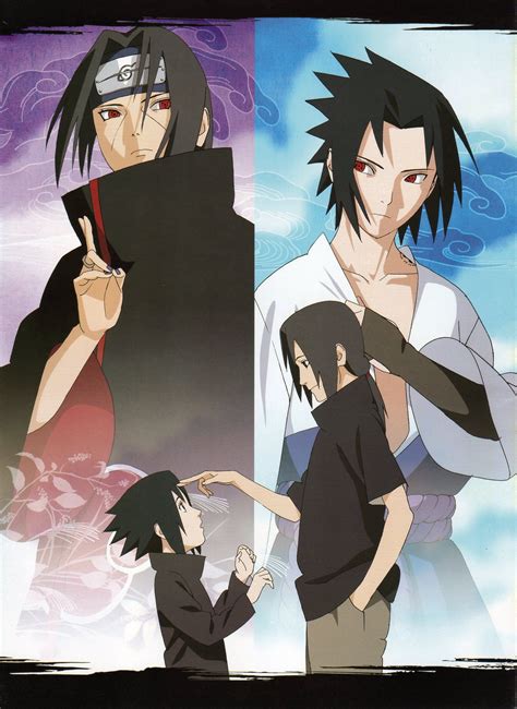 Ilustración conceptual de Sasuke vs Itachi