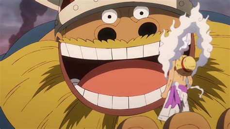 Luffy y los guerreros de Elbaf luchando juntos