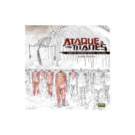 Detalle de la portada del libro de colorear de Ataque a los Titanes
