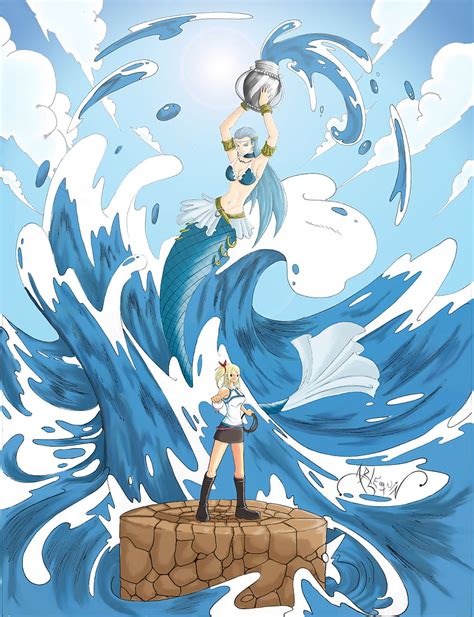 Ilustración de Acuario, espíritu celestial de Fairy Tail