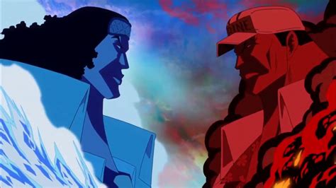 Akainu y Aokiji luchando