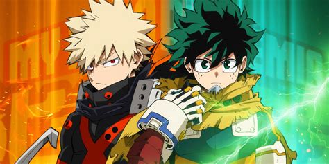 Ilustración de Bakugou y Deku compartiendo un momento tierno