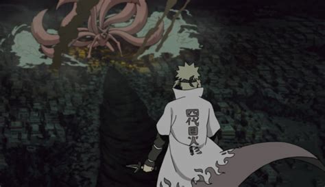 Minato Namikaze luchando contra el Kyubi