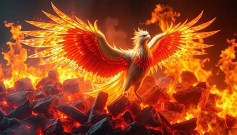 Ilustración de un Fénix renaciendo de las cenizas