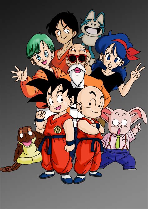 Personajes de Dragon Ball: Goku, Bulma, Krilin