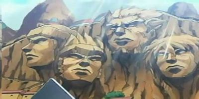 Rostros de los Hokages tallados en la montaña