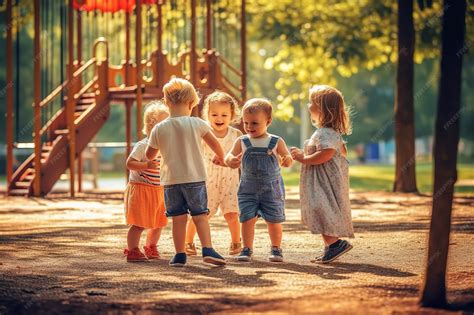Dos niños jugando juntos en un parque, representando la amistad de la infancia.