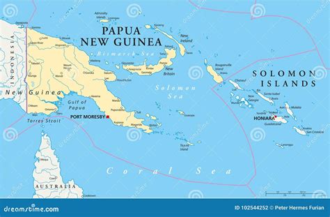 Mapa de Papúa Nueva Guinea y Estados Unidos