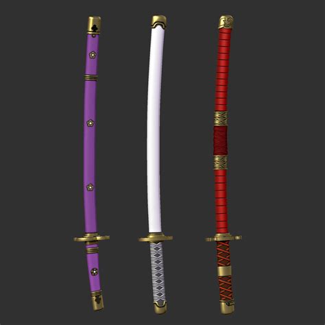 Ilustración de las diferentes espadas de Roronoa Zoro.