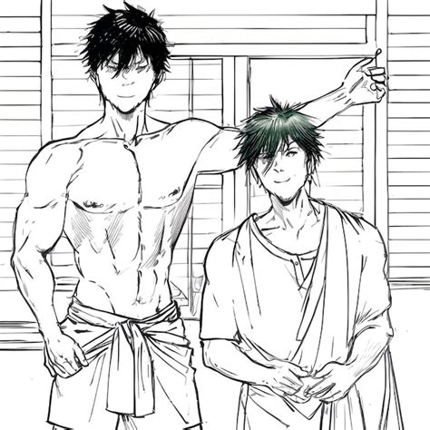 Ilustración de pareja gay en estilo anime