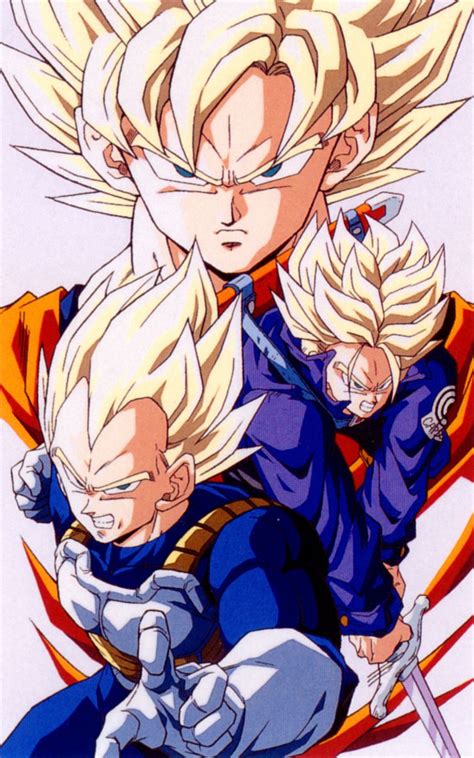 Goku y Trunks luchando