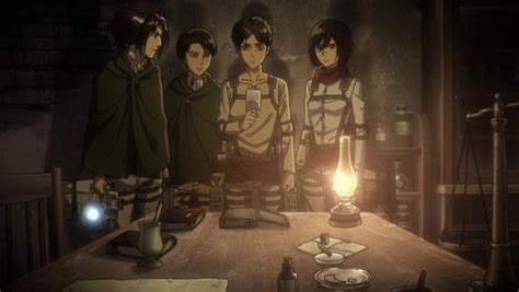 Eren y sus compañeros en el sótano de la casa Jaeger