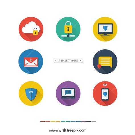 Iconos de seguridad informática y advertencias