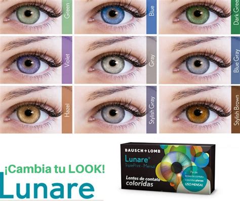 Variedad de lentes de contacto de color