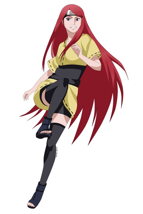 Kushina Uzumaki joven con cabello rojo