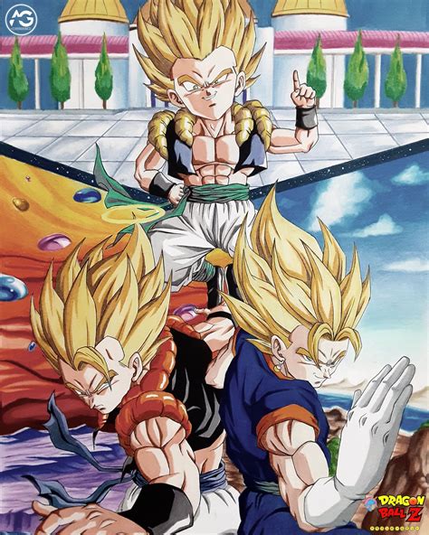 Personajes principales de Dragon Ball Legends: Gogeta, Vegito y Gotenks
