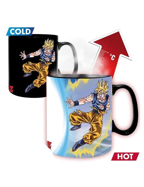 Taza mágica de Dragon Ball mostrando transformaciones
