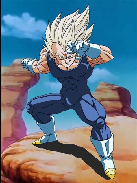 Vegeta Super Saiyajin en su icónica pose de ataque